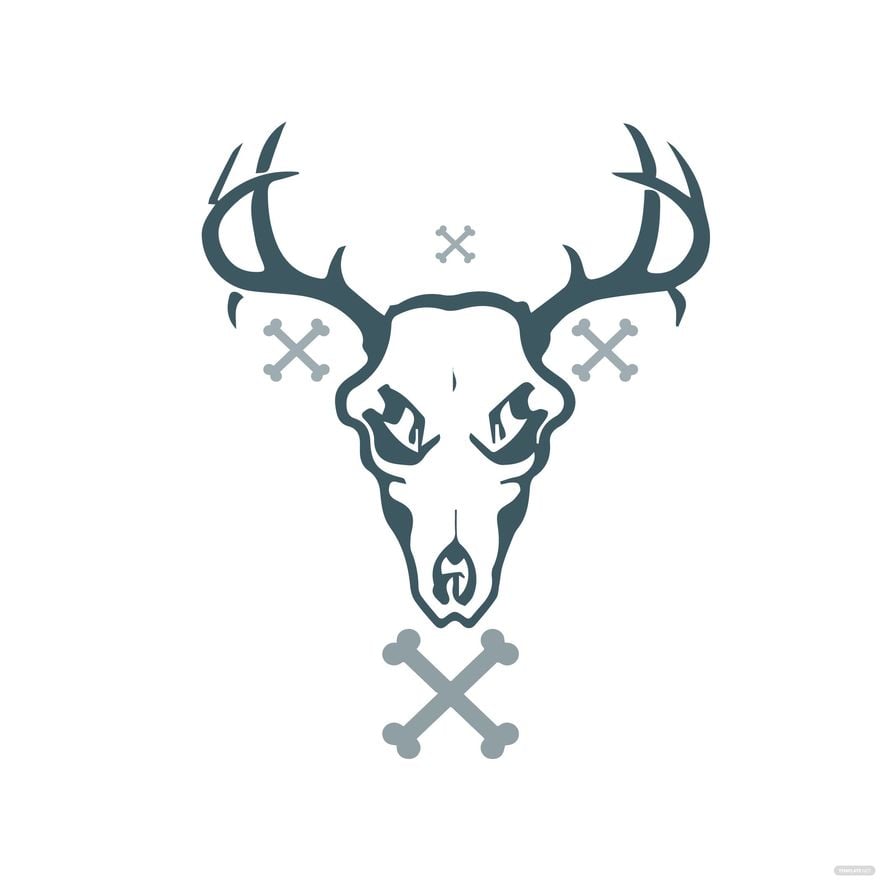 Deer Skull Clipart in PDF, Illustrator