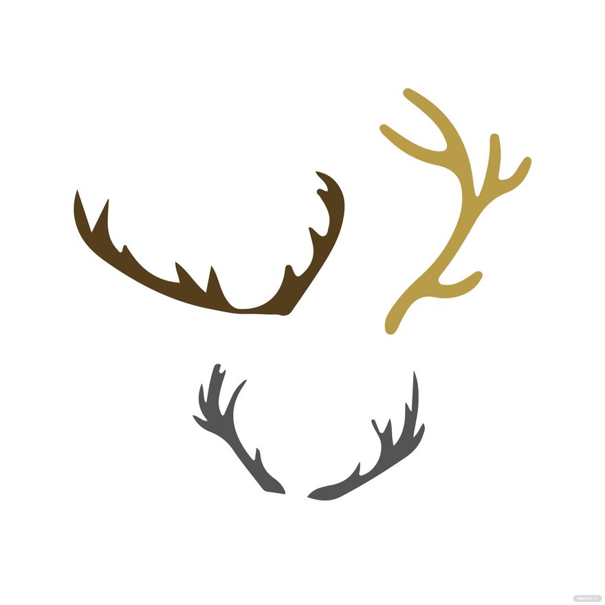 Free Deer Horn Clipart in PDF, Illustrator