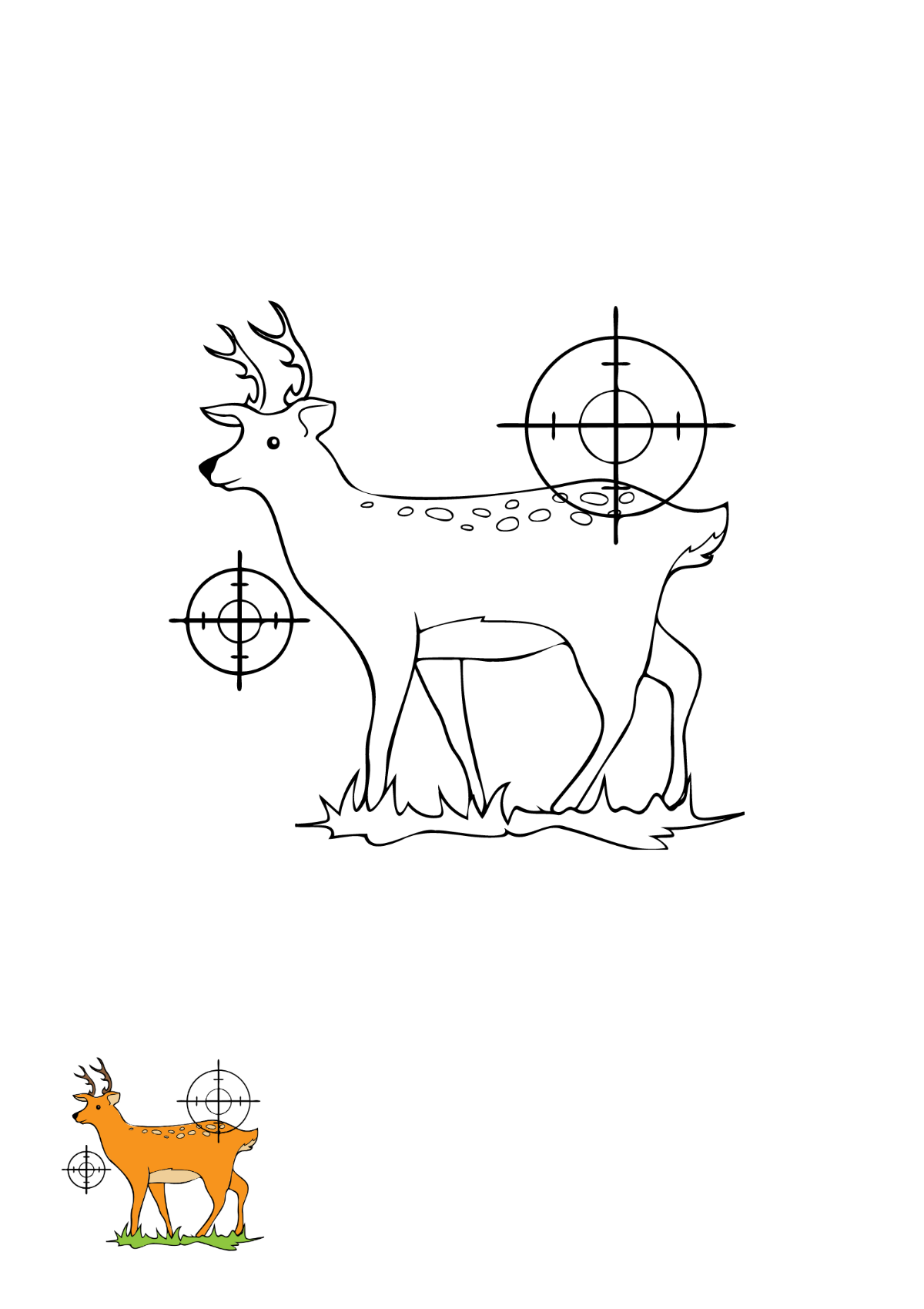 Deer Hunting Coloring Page Template