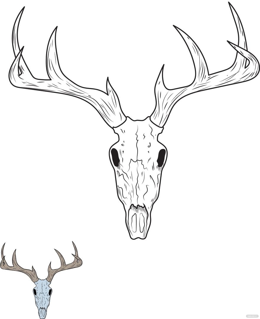 Free Deer Skull Coloring Page