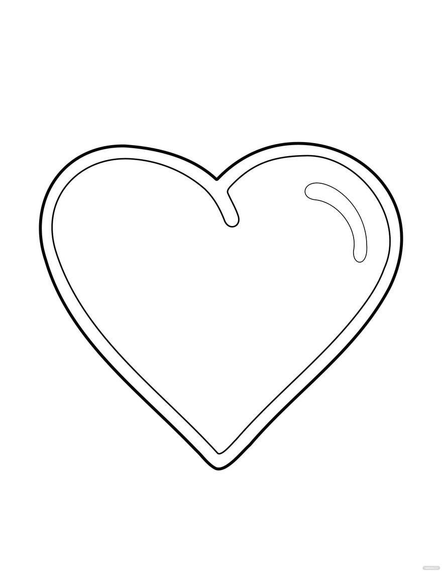 Free Heart Shape Outline Coloring Page