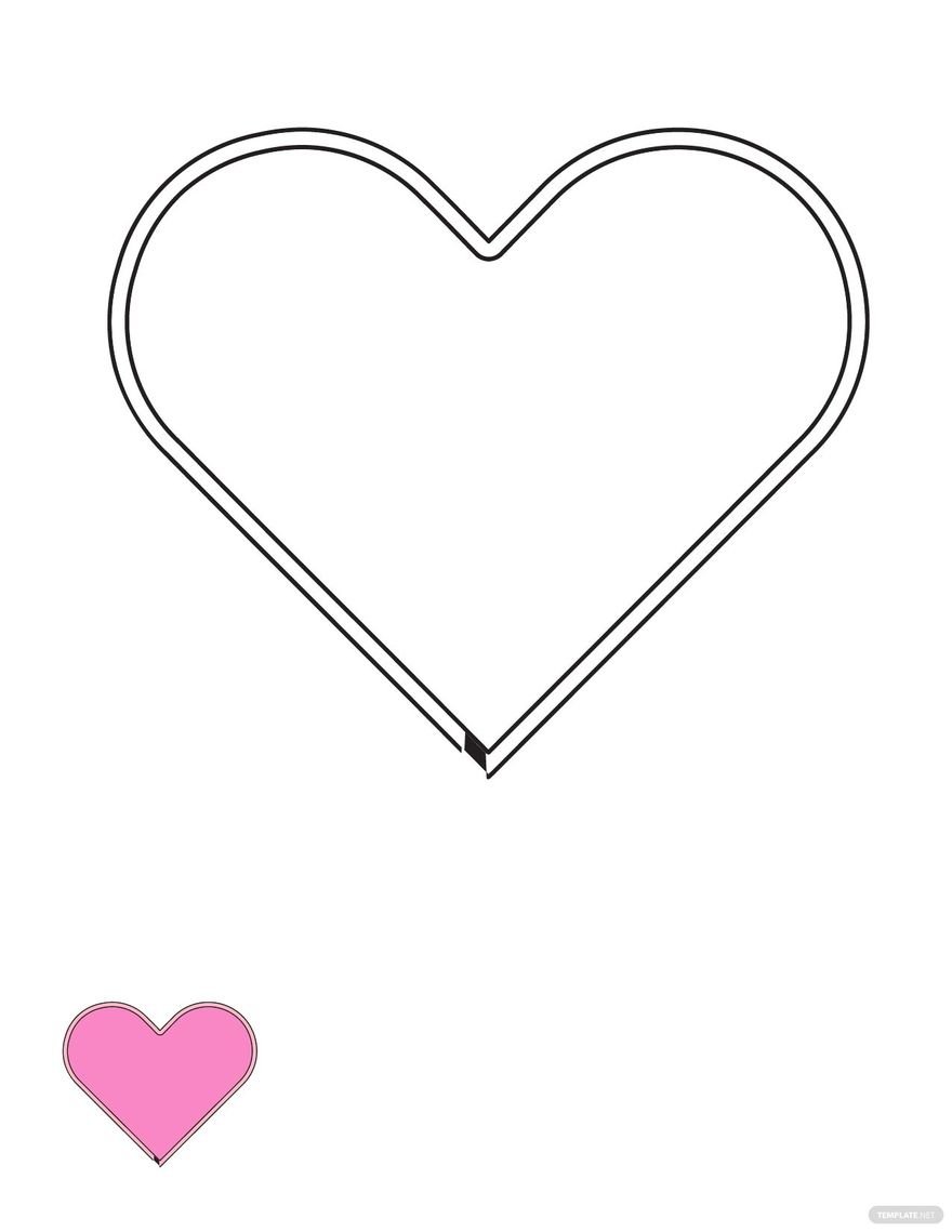 Simple Heart Outline Coloring Page in PDF, JPG