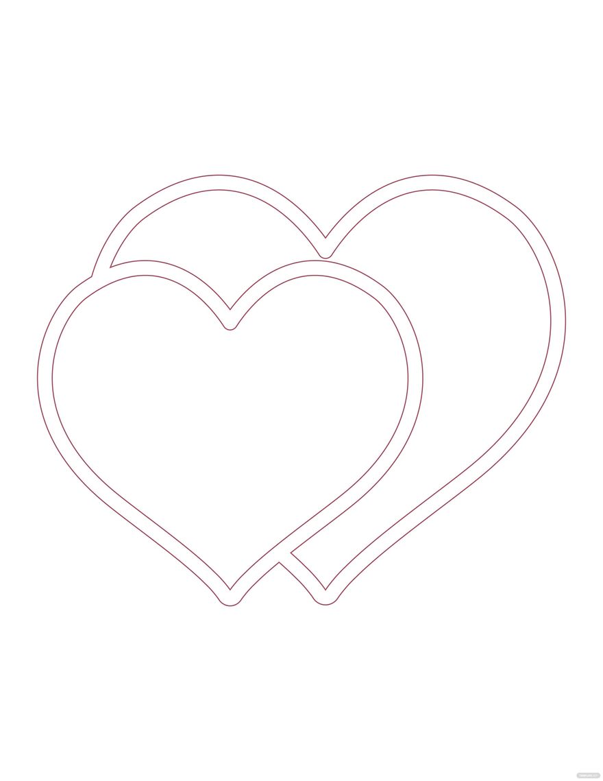 Free Red Heart Outline Coloring Page