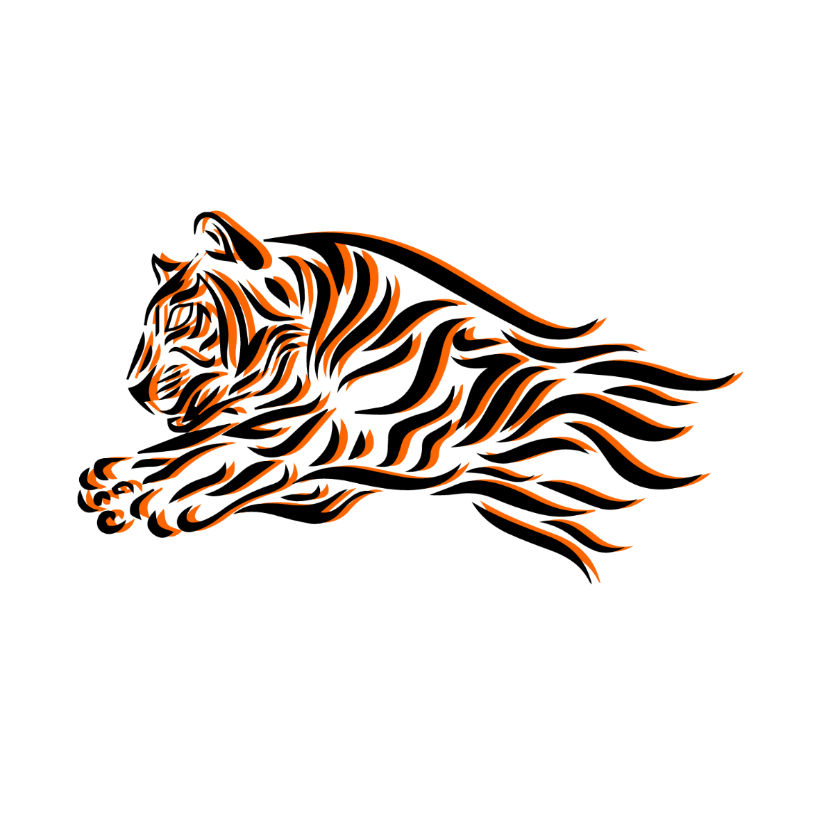 Transparent Tiger Clipart Template