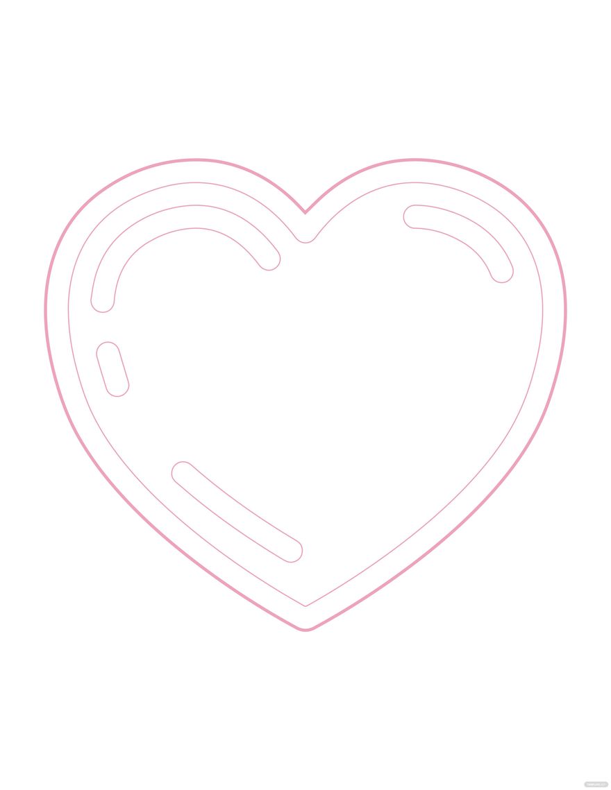 Free Pink Heart Outline Coloring Page