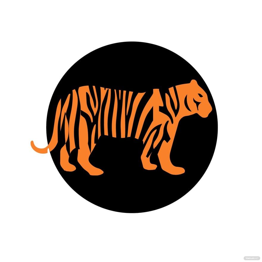 Free Simple Tiger Clipart in Illustrator