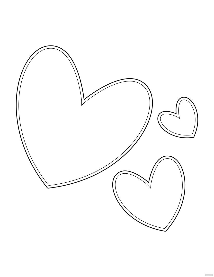 Free Heart Design Outline Coloring Page