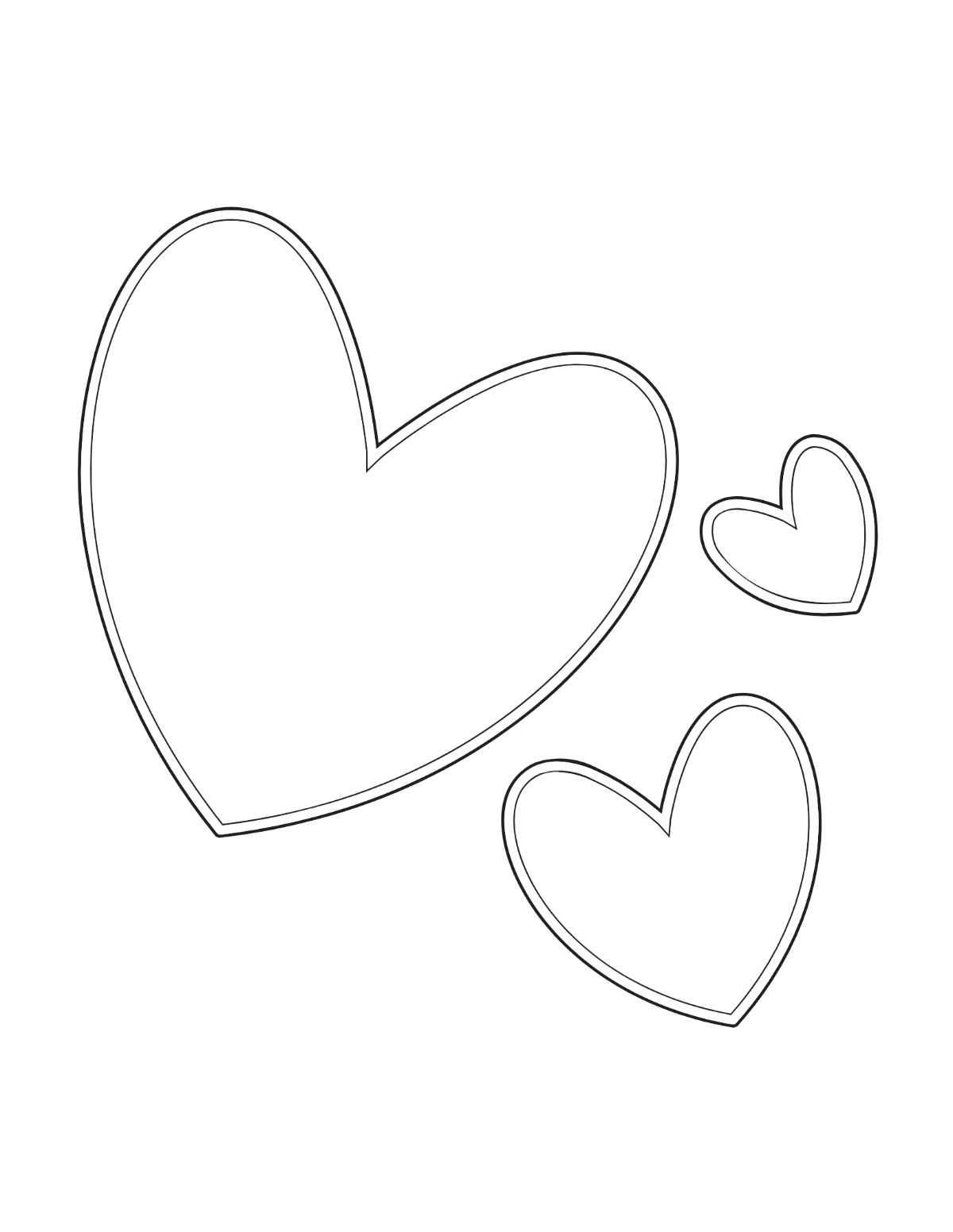 Heart Design Outline Coloring Page Template