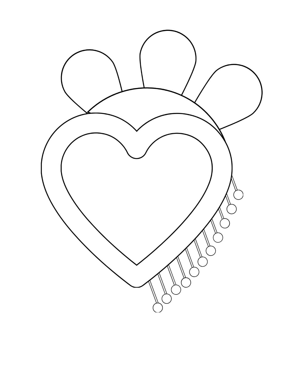 Mexican Heart Coloring Page Template
