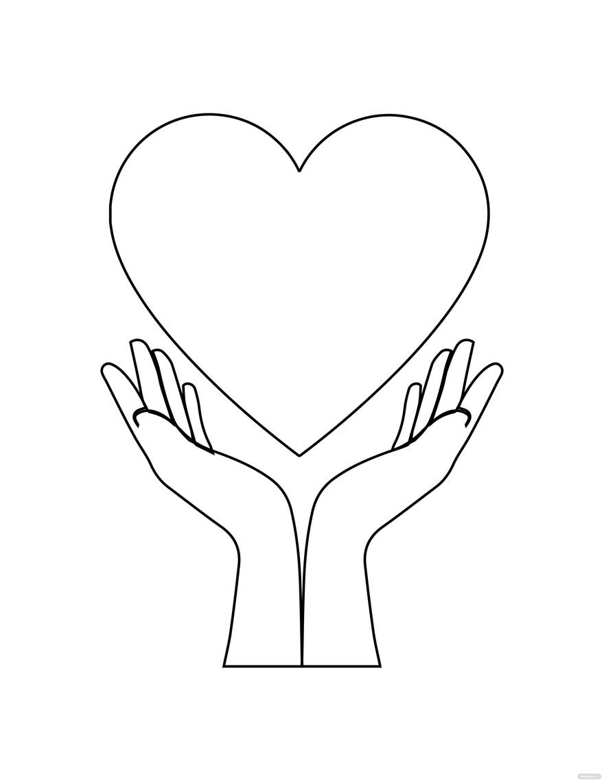 Free Open Heart Coloring Page