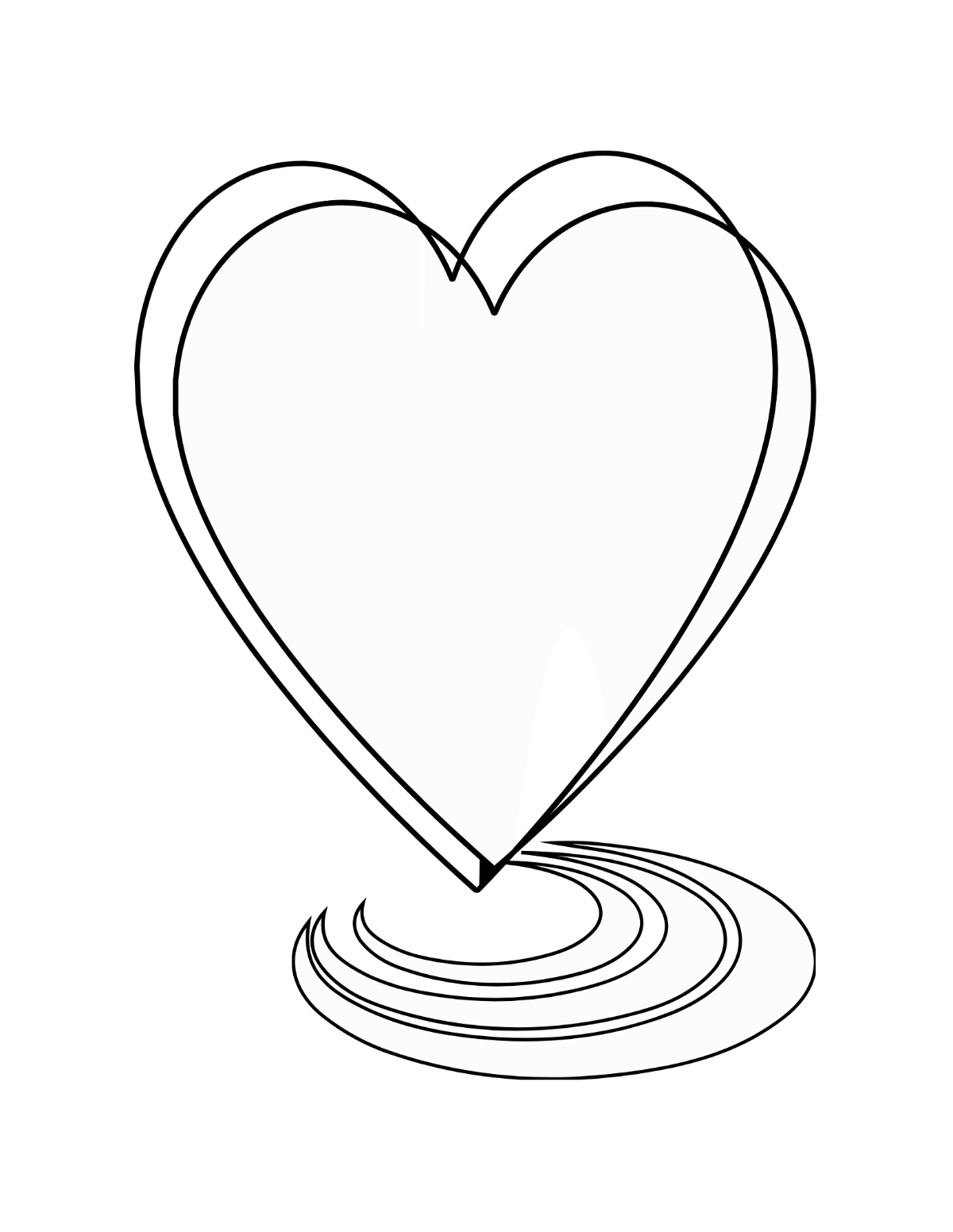 Painted Heart Coloring Page Template