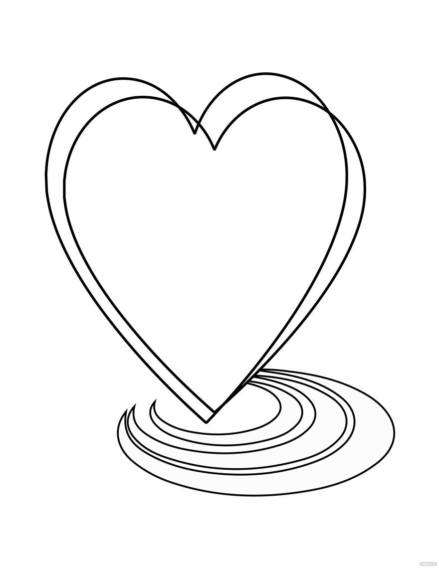 Free Painted Heart Coloring Page