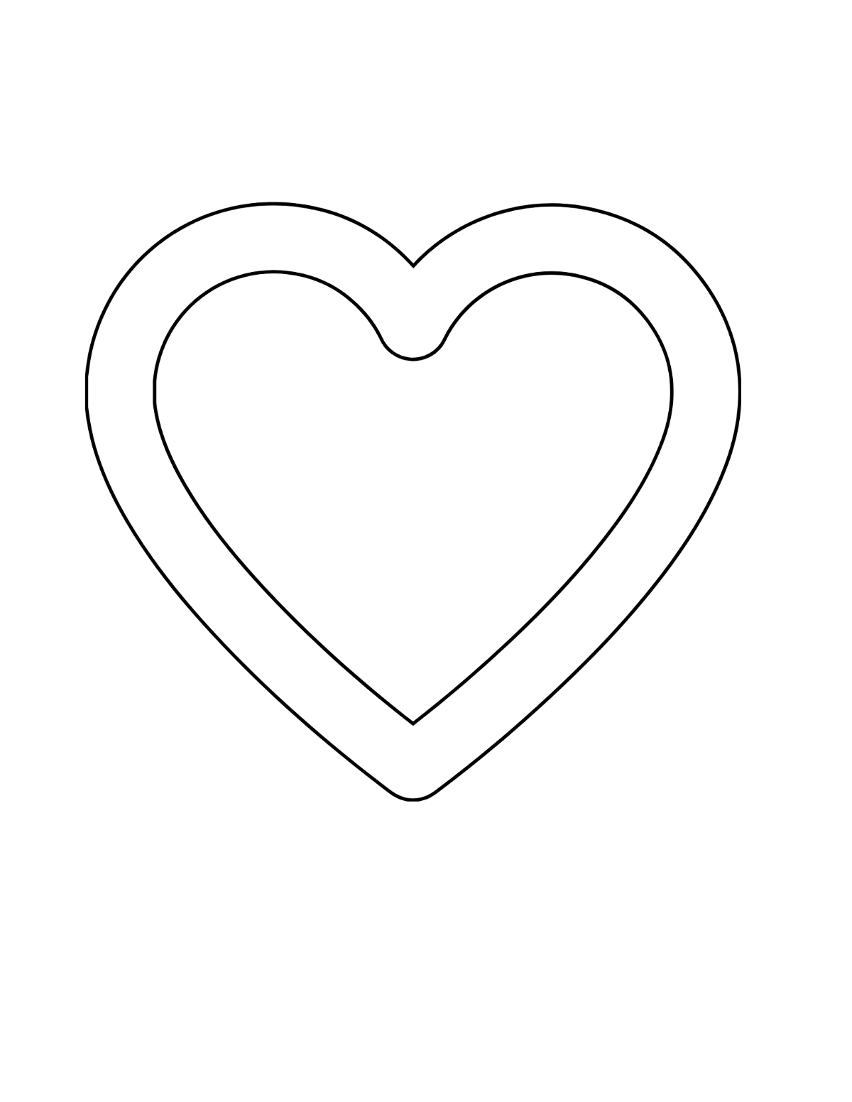 Heart Red Coloring Page Template