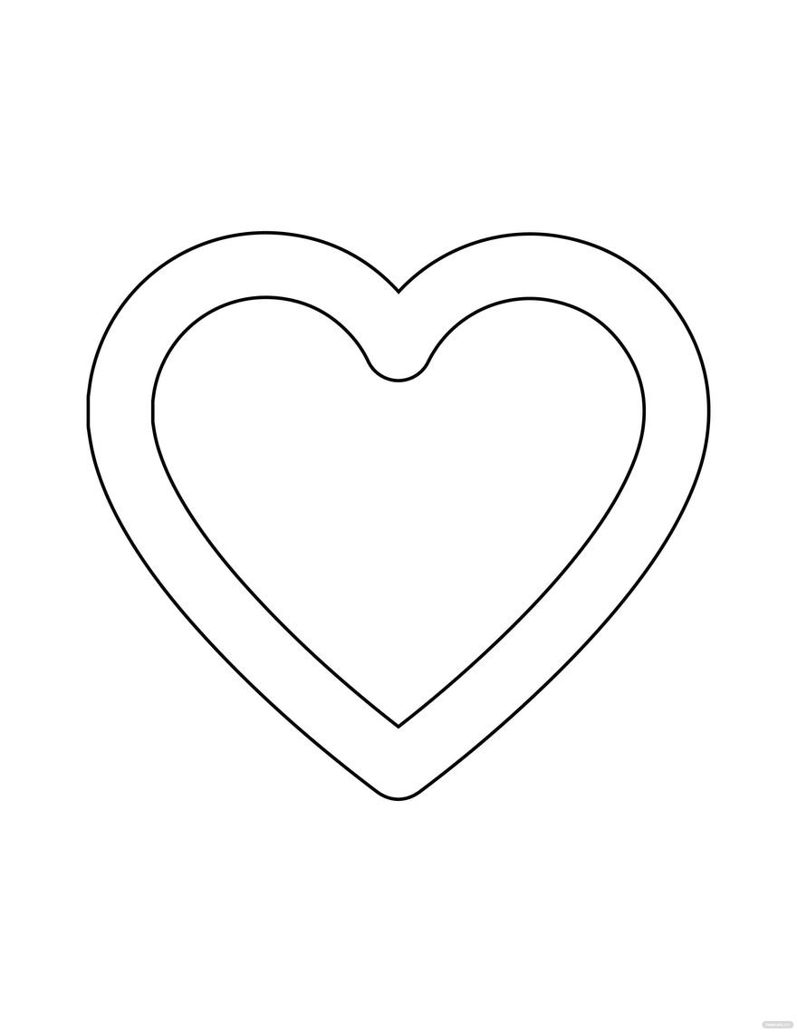 Free Heart Red Coloring Page