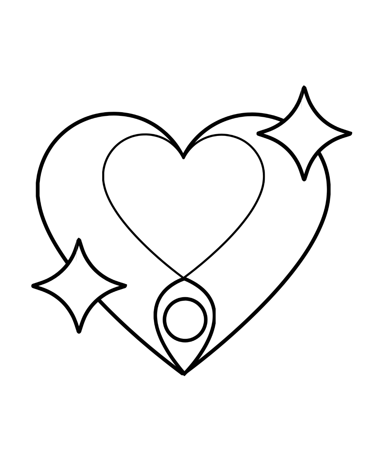 Decorative Heart Coloring Page Template