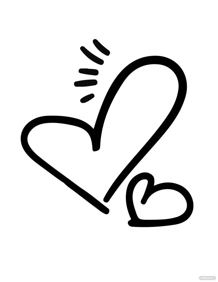 Free Drawn Heart Coloring Page