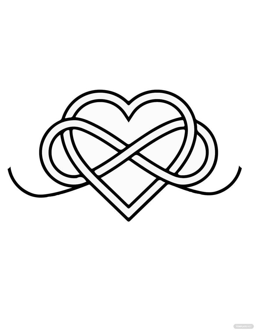 Free Infinity Heart Coloring Page