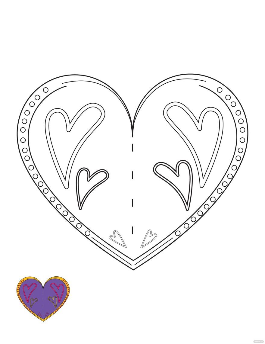 Free Heart Doily Coloring Page