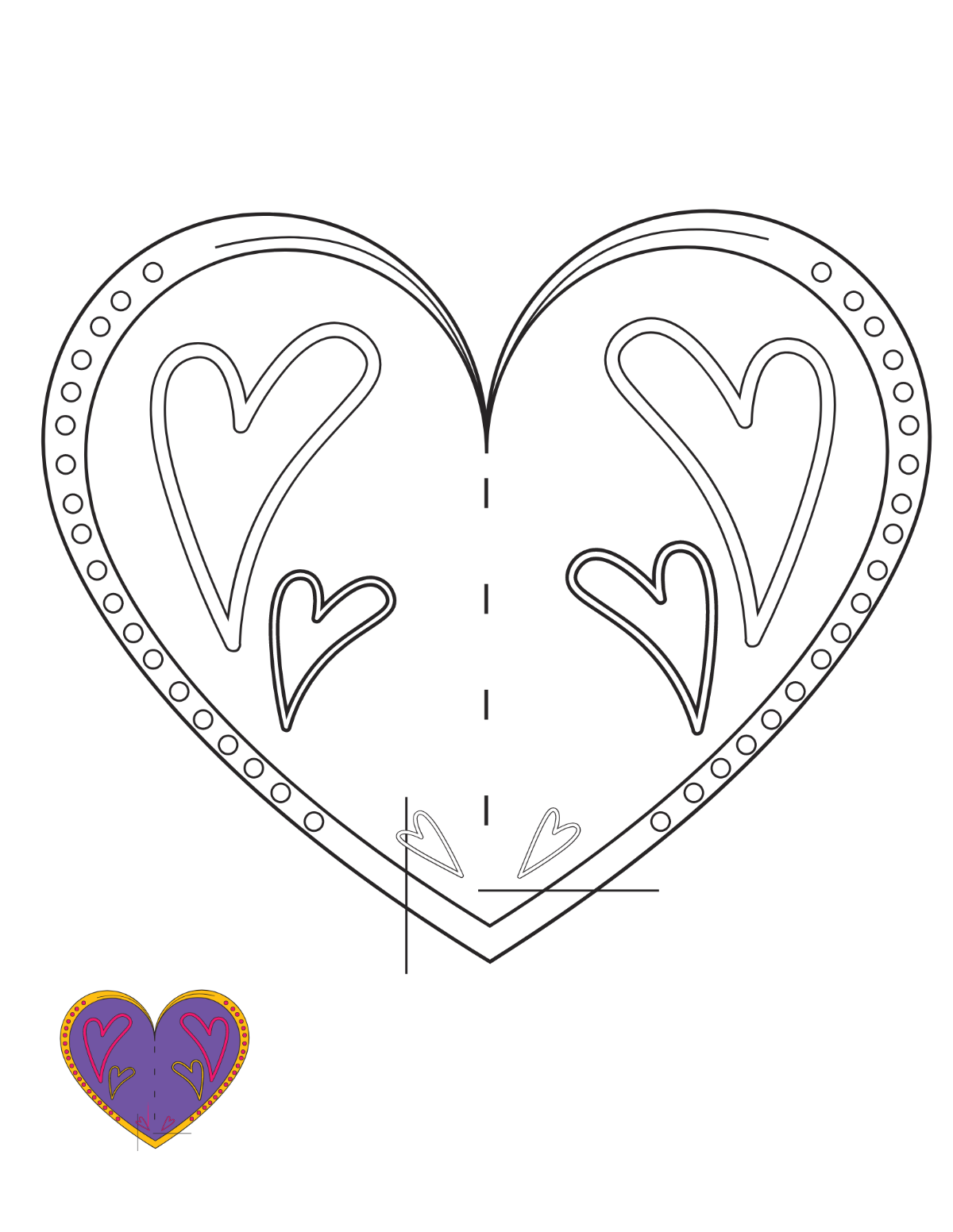 Heart Doily Coloring Page Template