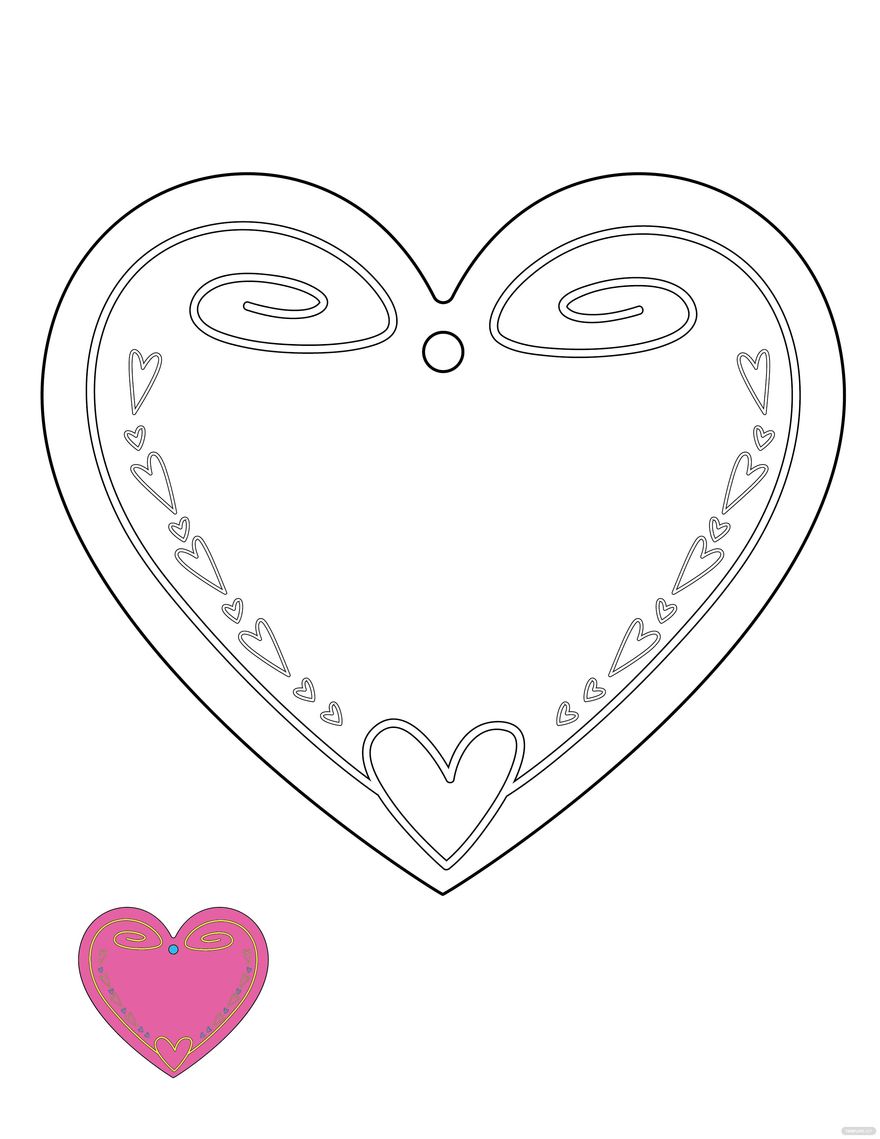 Free Heart Coloring Page Art