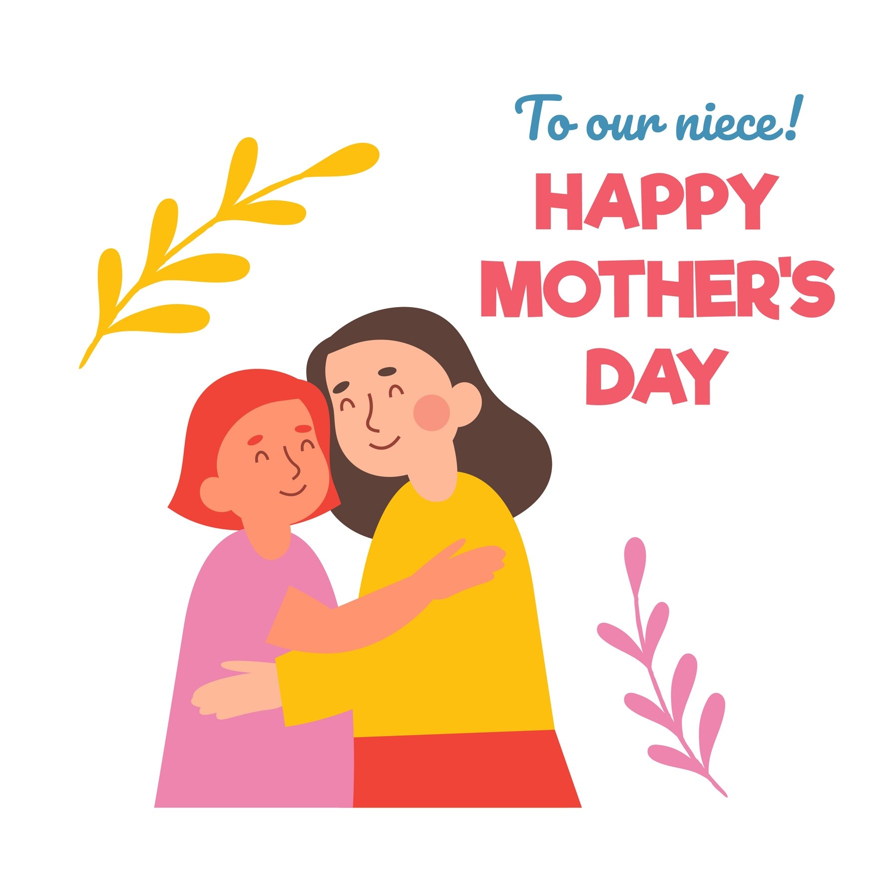 Happy Mother's Day Niece GIF in Illustrator, EPS, SVG, JPG, GIF, PNG, After Effects