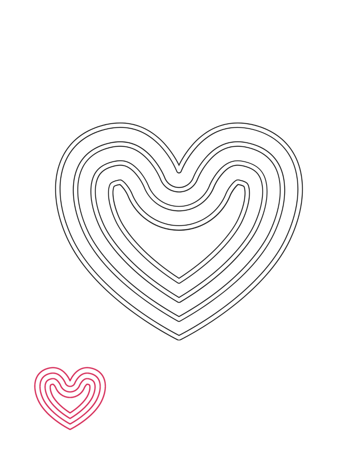 Heart Outline Coloring Page Template