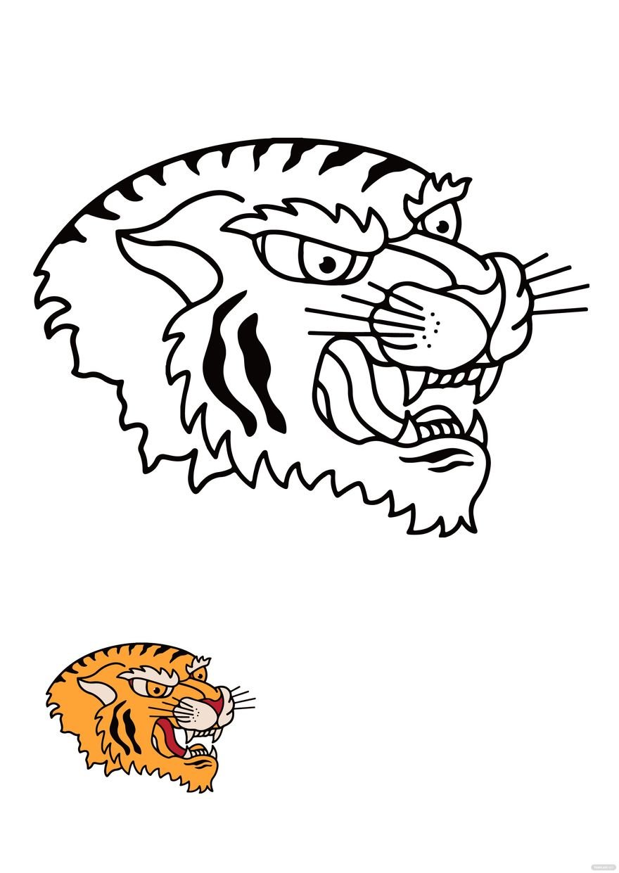 Free Tiger Head Coloring Page