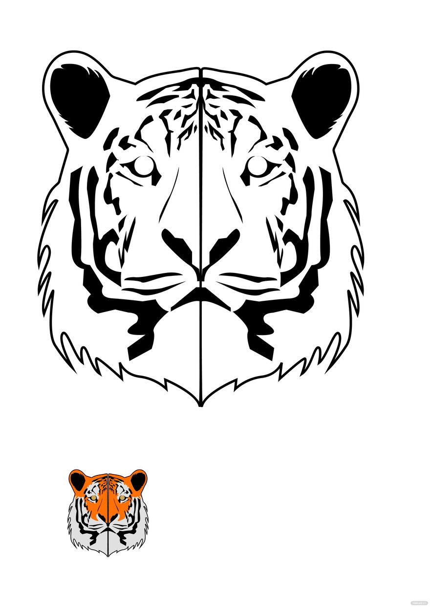 Free Tiger Face Coloring Page