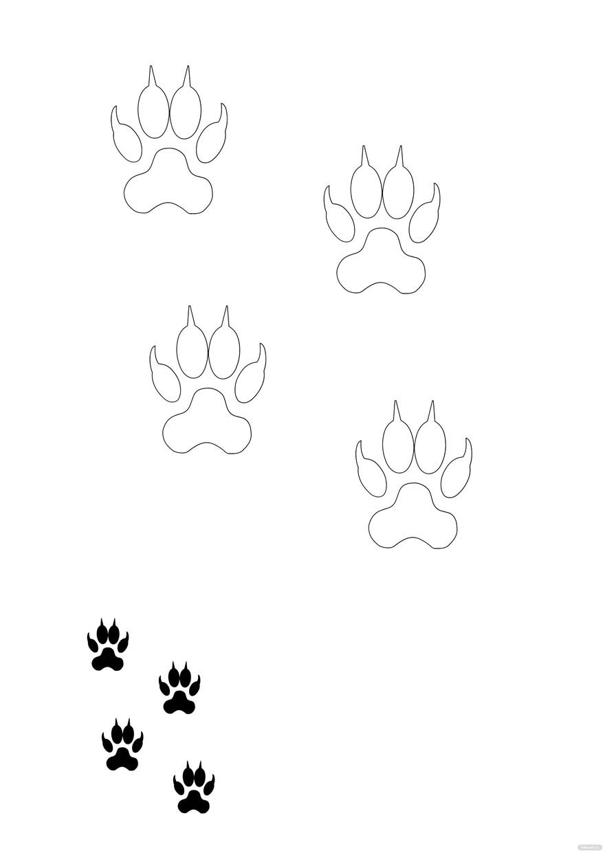 Free Tiger Paw Coloring Page