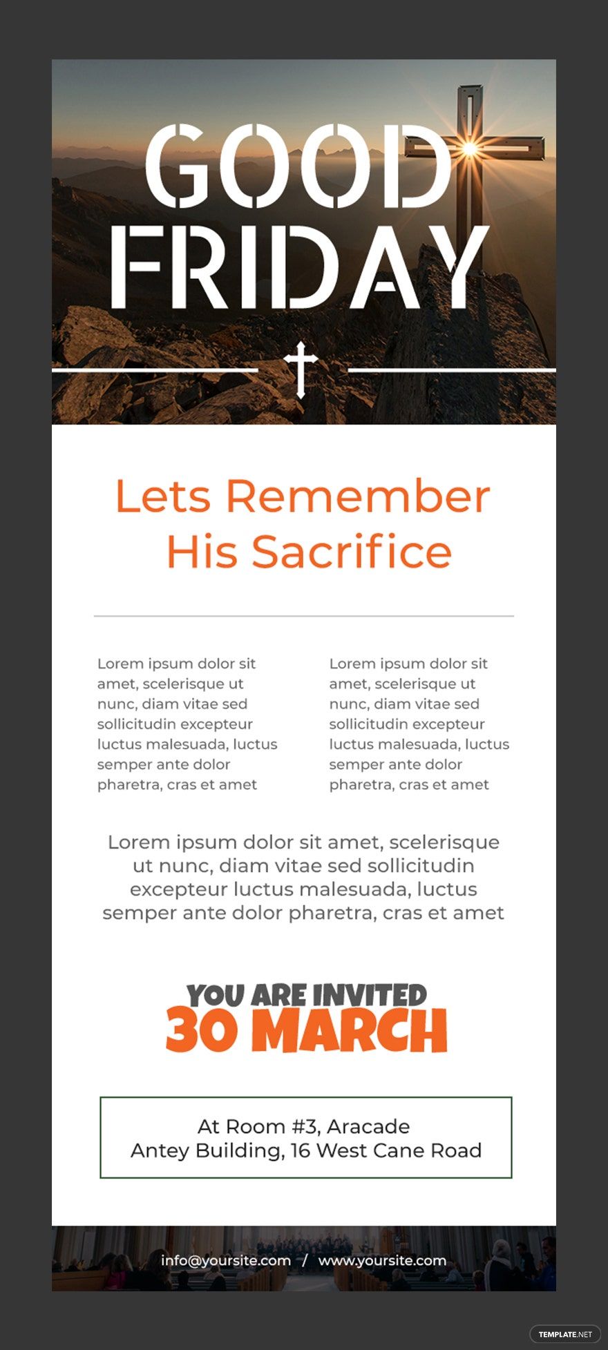Free Good Friday Email Newsletter Template