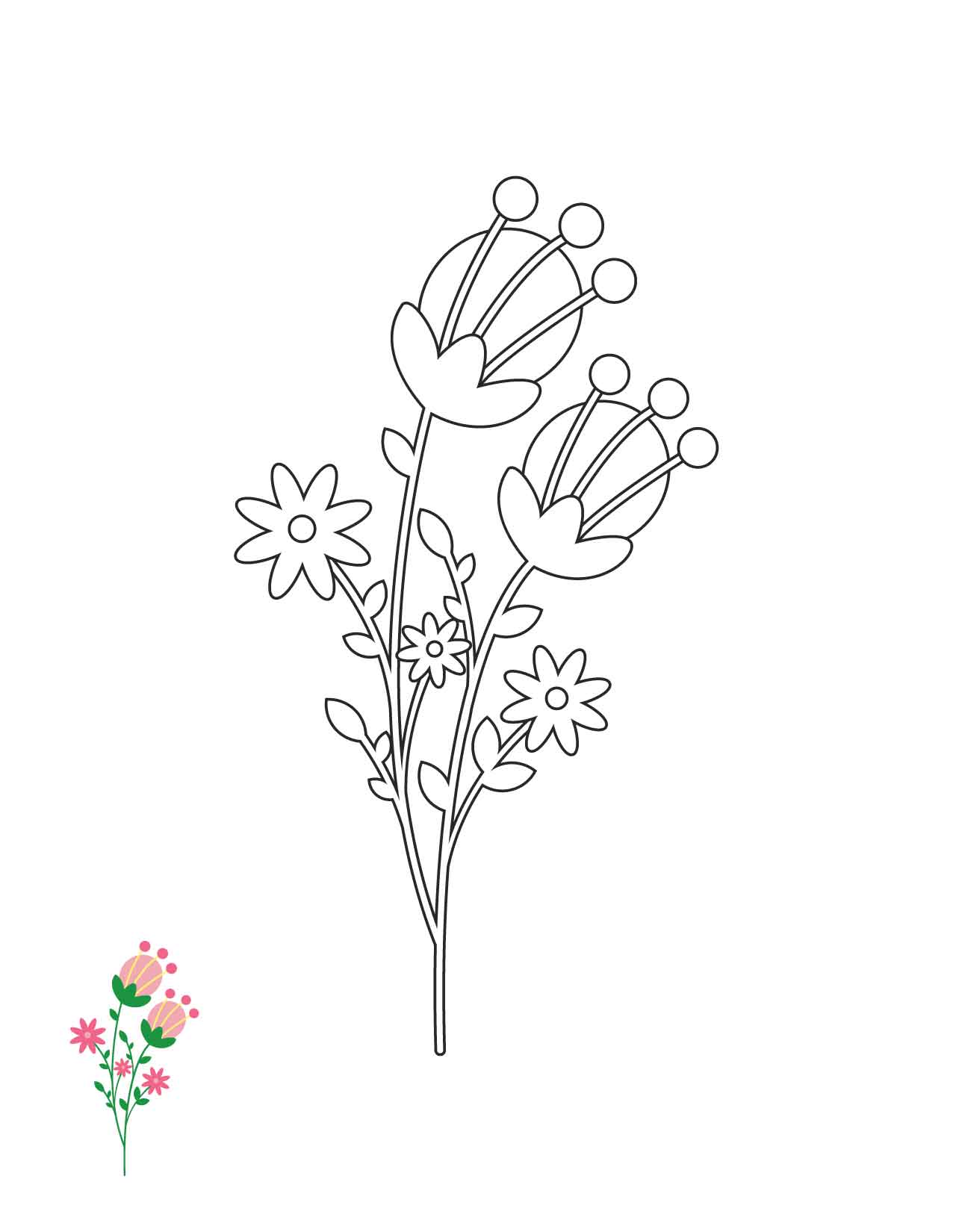 Free Pink Floral Background Coloring Page - Download in PDF | Template.net