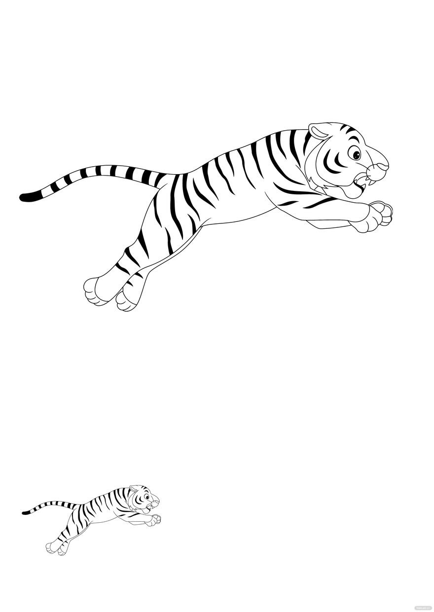 Free Tiger Outline Coloring Page