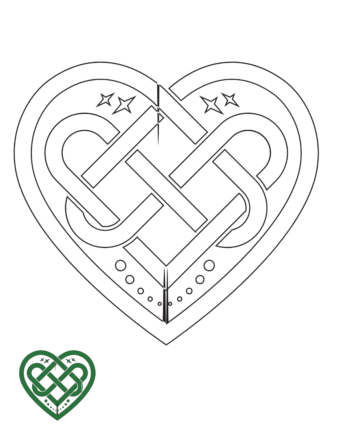 Celtic Heart Coloring Page Template