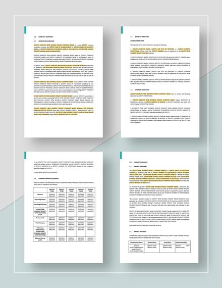 New business project report sample doc image
