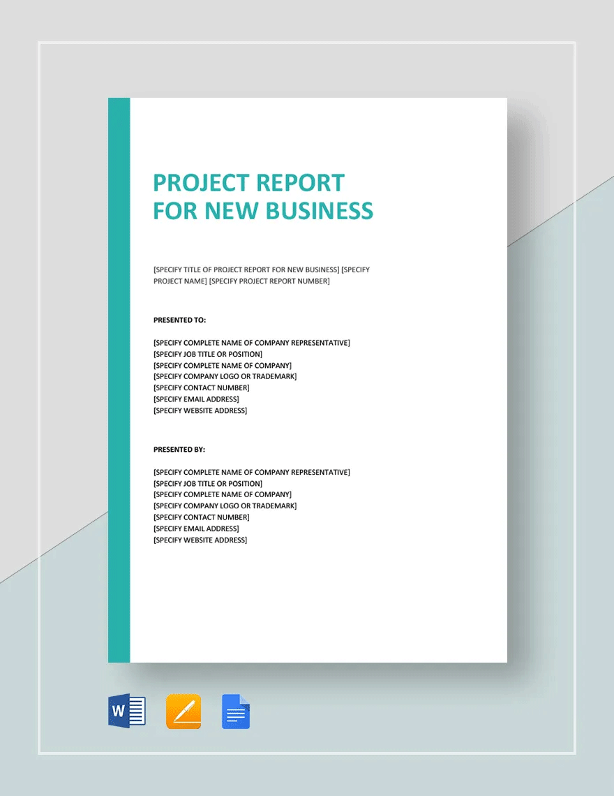 Project Report For New Business Template