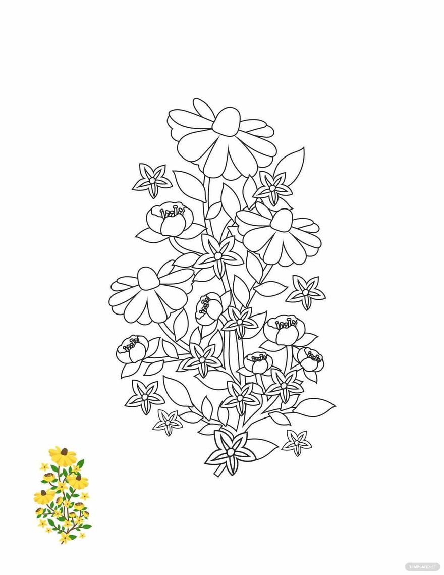 Free Floral Bouquet Coloring Page