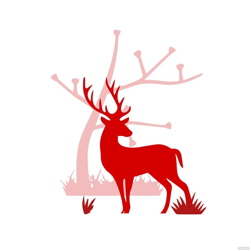 Red Deer Clipart Template