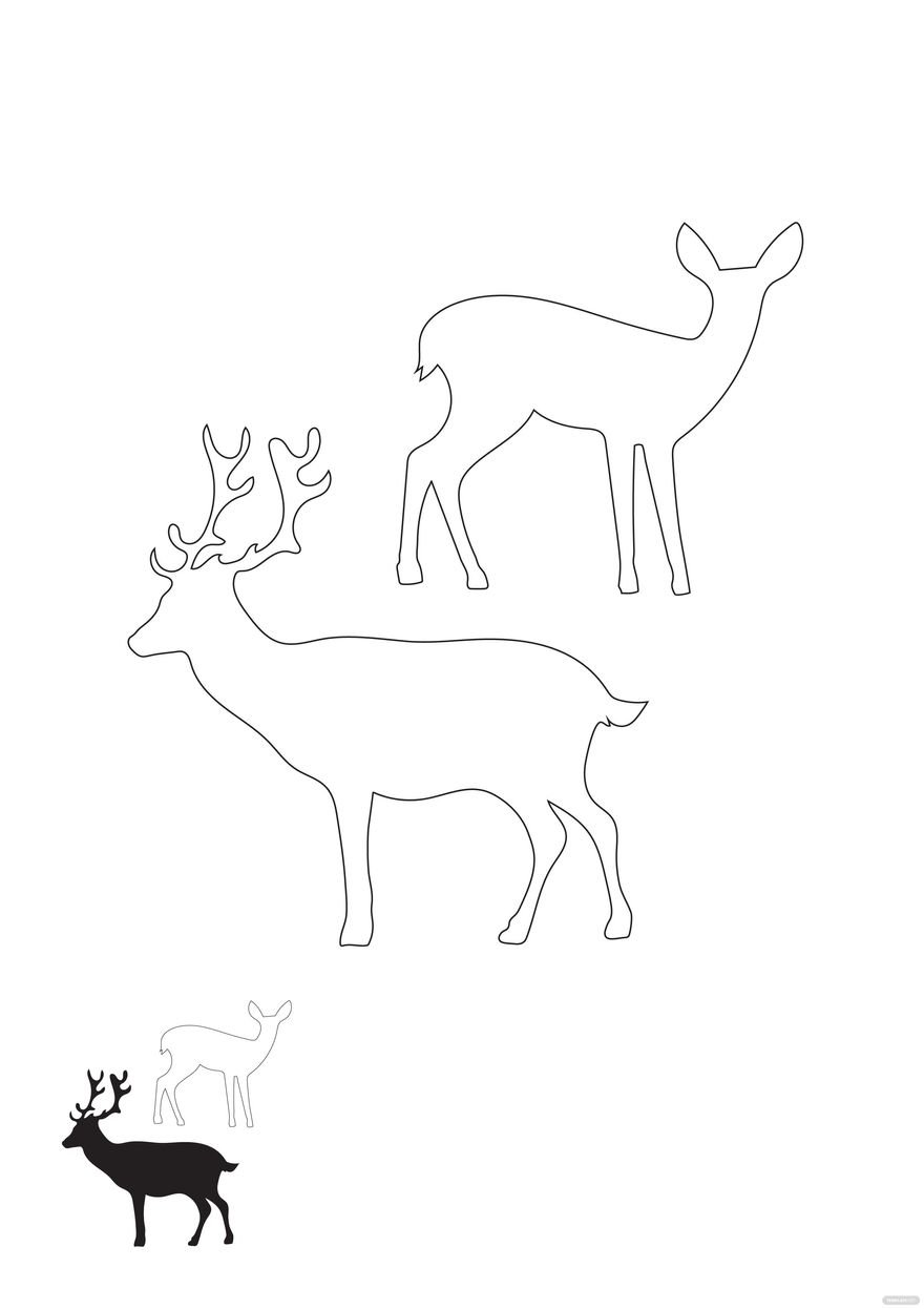 Free Black And White Deer Coloring Page
