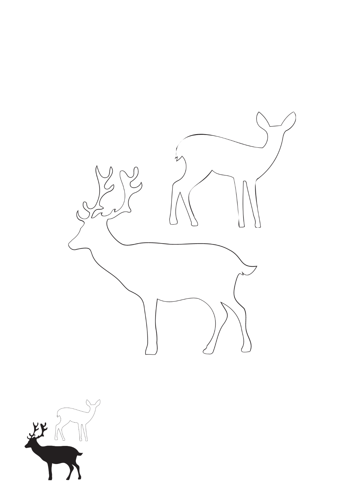 Black And White Deer Coloring Page Template - Edit Online & Download