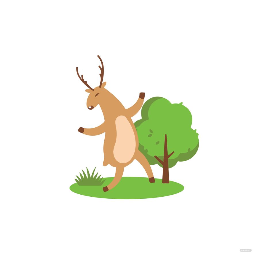 Cute Deer Clipart in Illustrator
