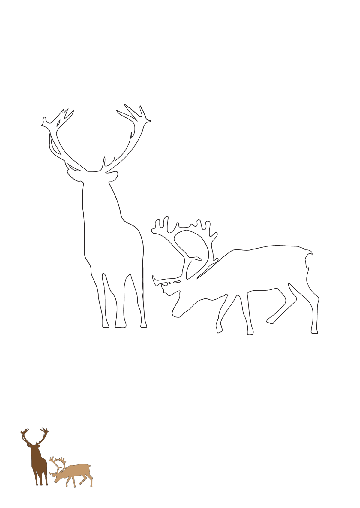 Free Transparent Deer Coloring Page Template