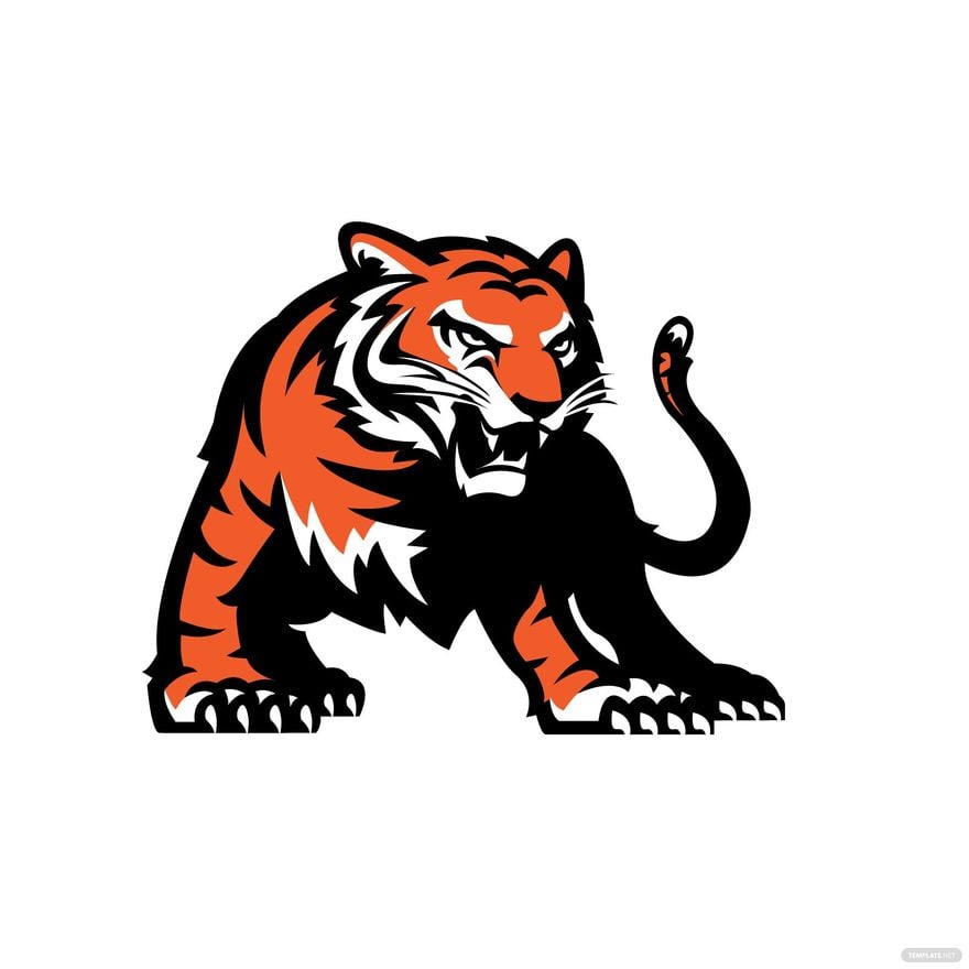 Angry Tiger Clipart in Illustrator