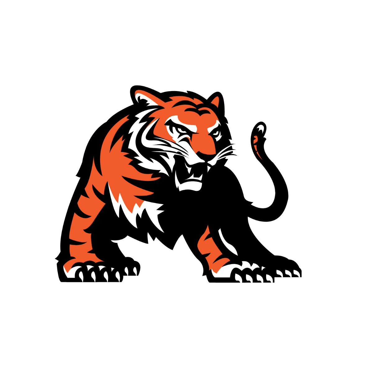 Angry Tiger Clipart Template