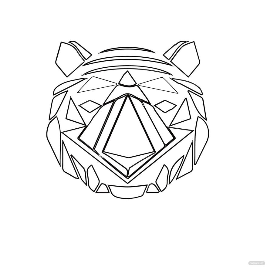 Geometric Tiger Clipart in Illustrator