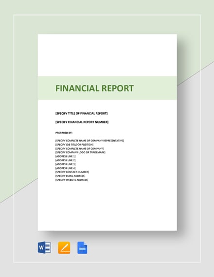 Financial Report Examples For Monthly Statements & Reports
