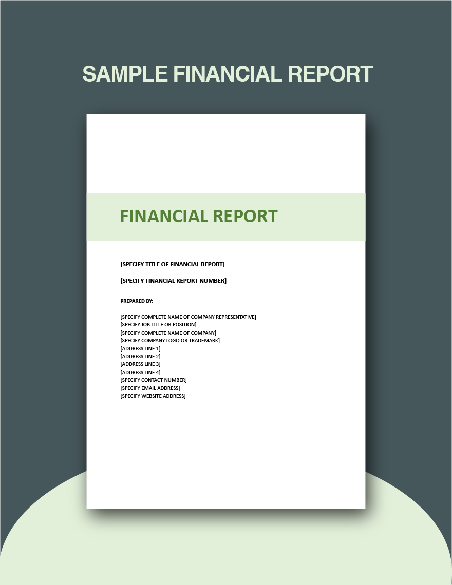 Free Sample Financial Report Template