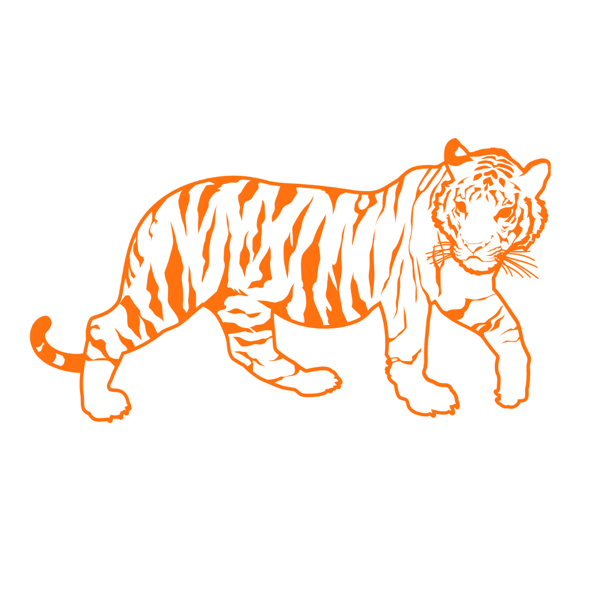 Tiger Full Body Clipart Template