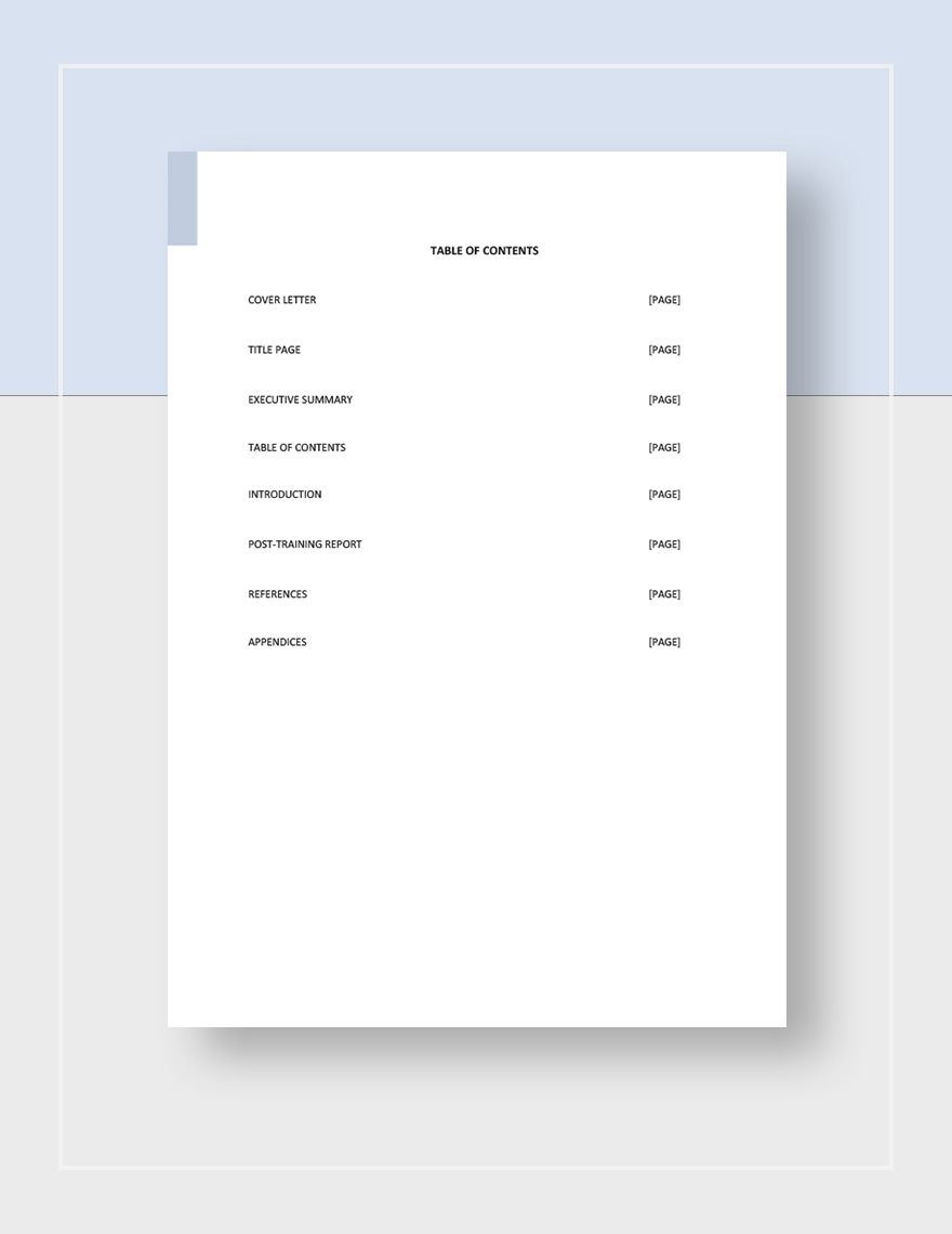 Post Training Report Template