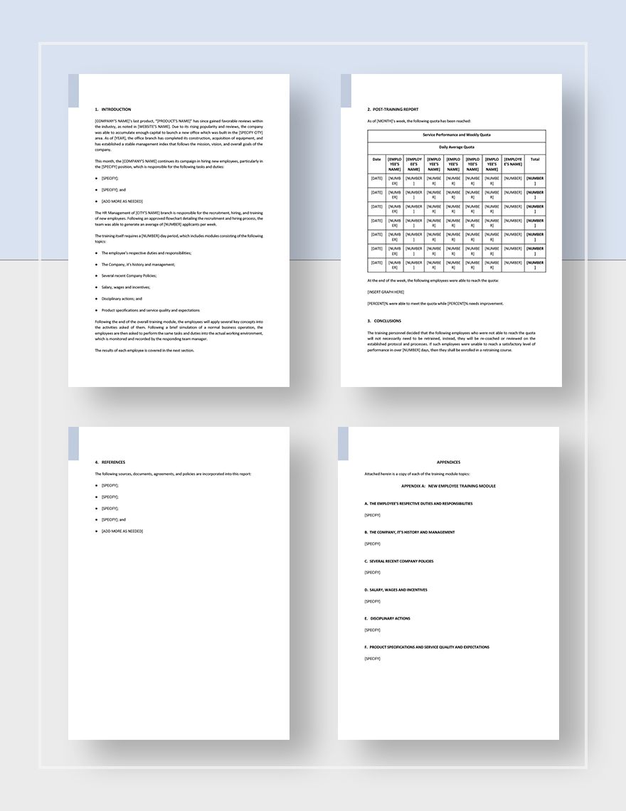 Post Training Report Template in MS Word, Pages, GDocsLink Download
