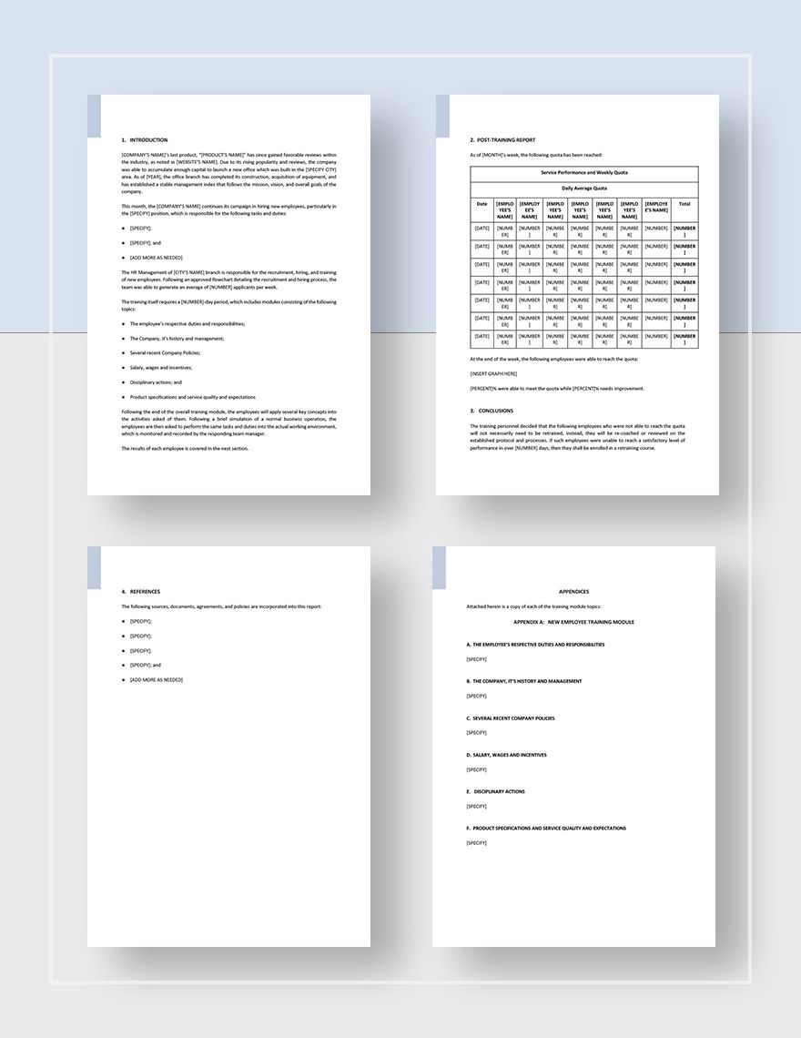 Post Training Report Template In MS Word Pages GDocsLink Download